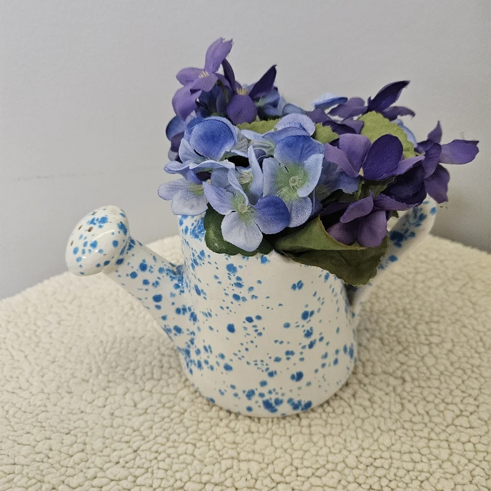 Blue and Purple Floral Ceramic Vase - Picture 10 of 16